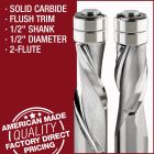 1/2" Dia Flush Trim, 2-Flute